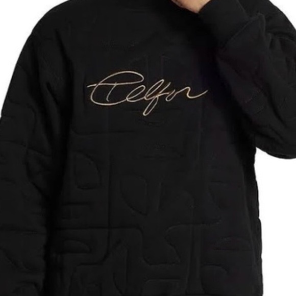 Telfar Black Crewneck Sweater with Logo